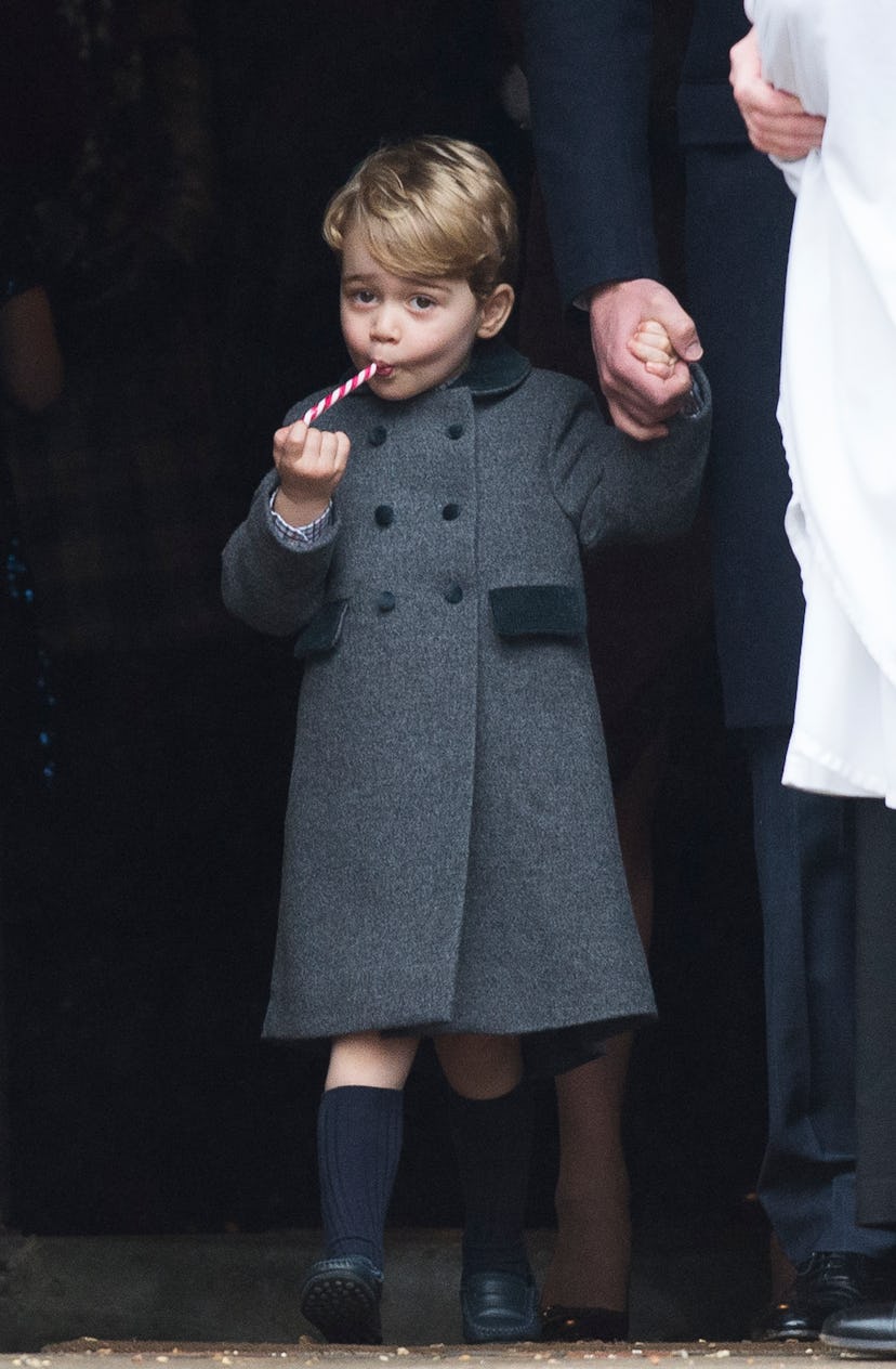 Prince George braves the cold in shorts.