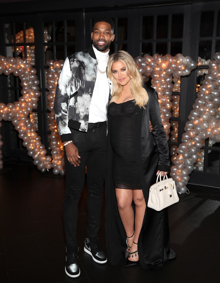 LOS ANGELES, CA - MARCH 10:  Tristan Thompson and Khloe Kardashian pose for a photo as Remy Martin c...
