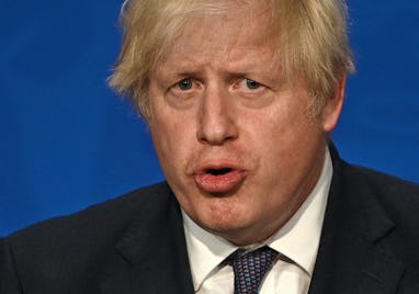 Britain's Prime Minister Boris Johnson gives an update on relaxing restrictions imposed on the count...