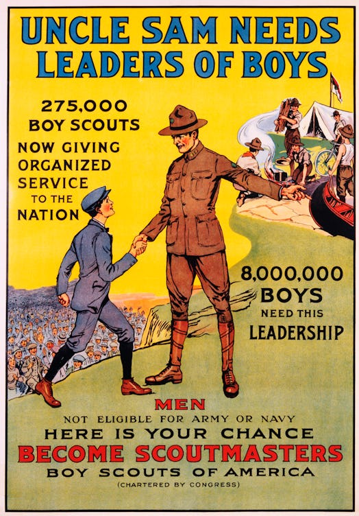 Uncle Sam Needs Leaders of Boys Boy Scouts Poster (Photo by �� Swim Ink 2, LLC/CORBIS/Corbis via Get...