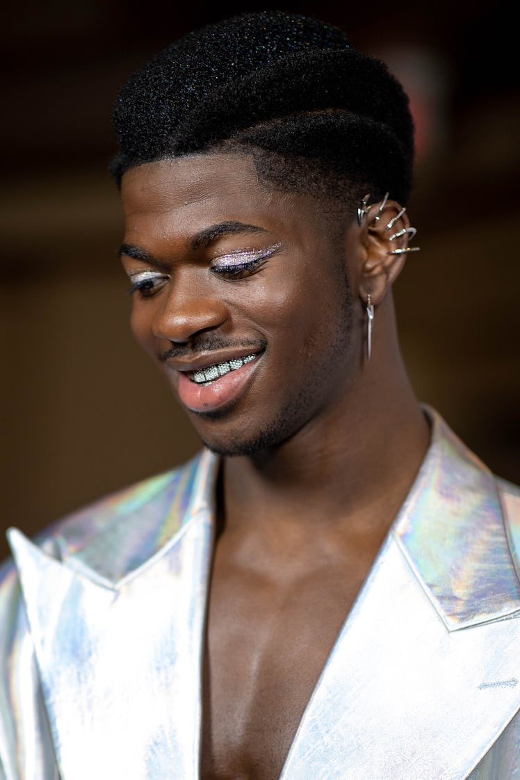 LOS ANGELES, CALIFORNIA - MAY 27: Lil Nas X is seen arriving at the 2021 iHeartRadio Music Awards on...