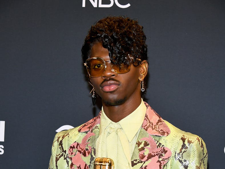 HOLLYWOOD, CALIFORNIA - OCTOBER 14: In this image released on October 14, Lil Nas X poses backstage ...
