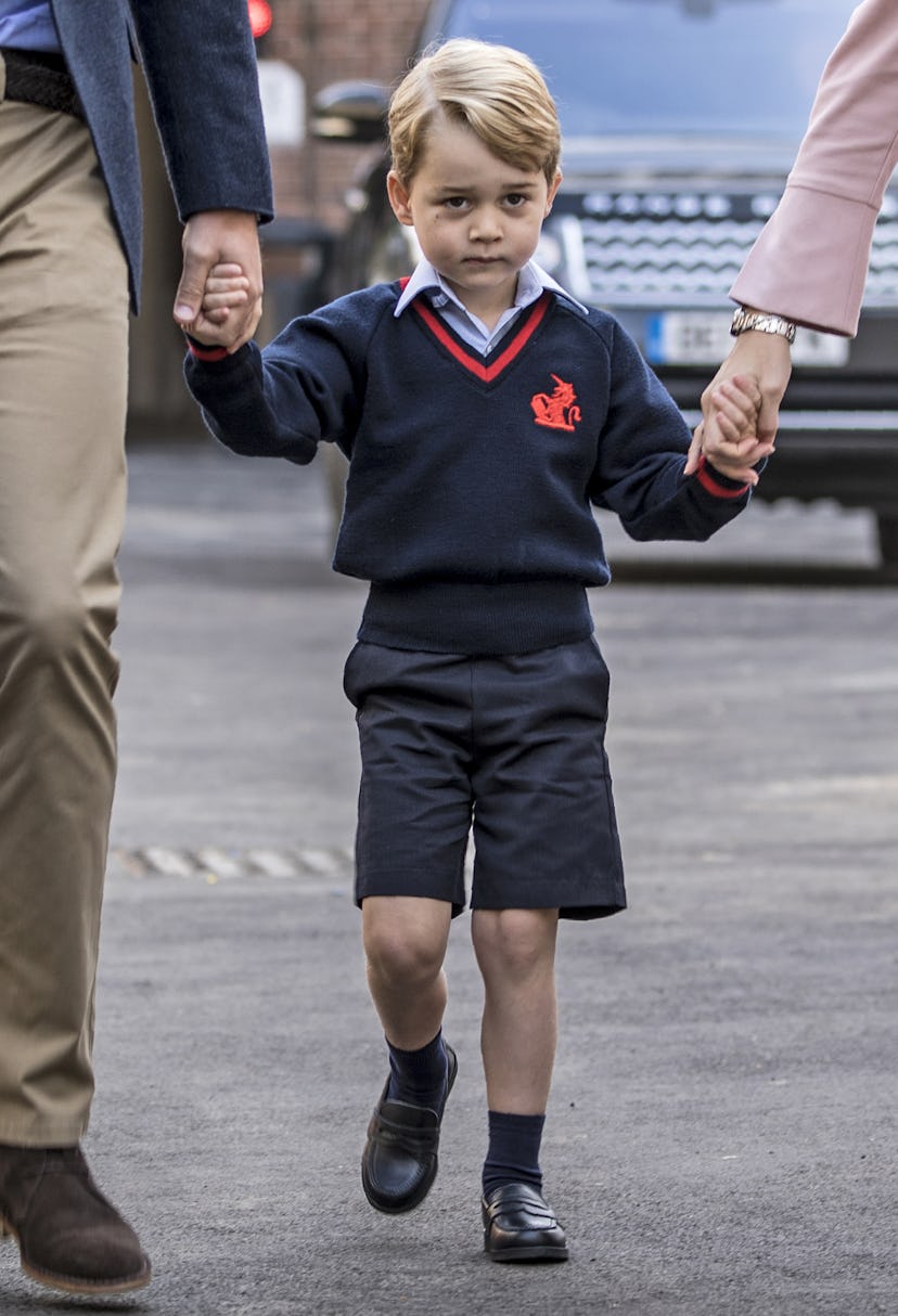 Prince George heads off to school.