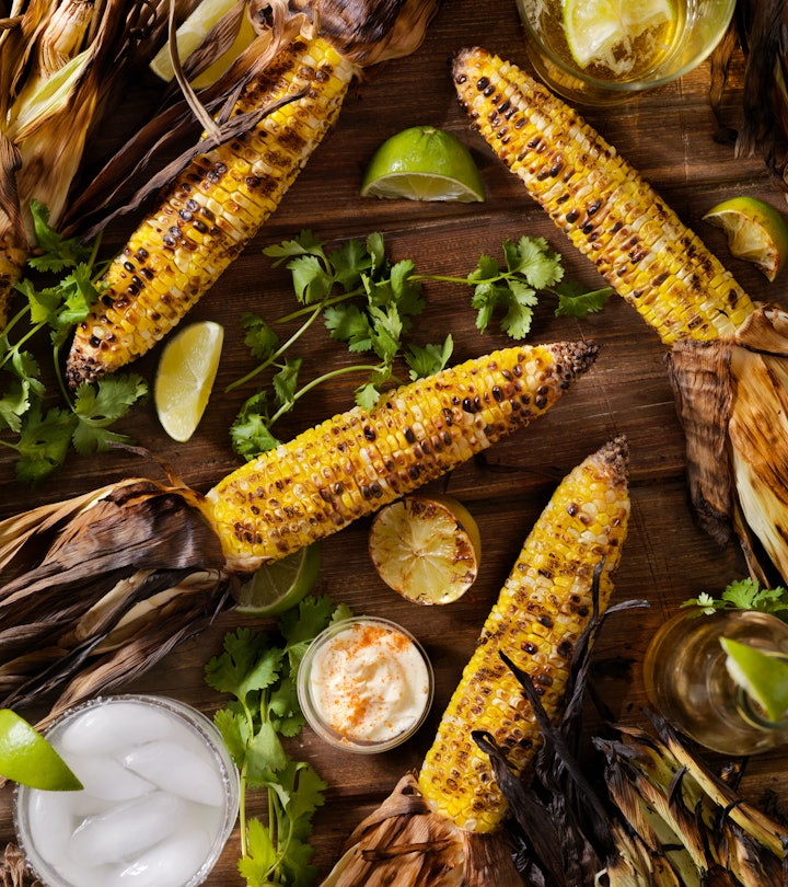 Mexican Style Street Corn with condiments