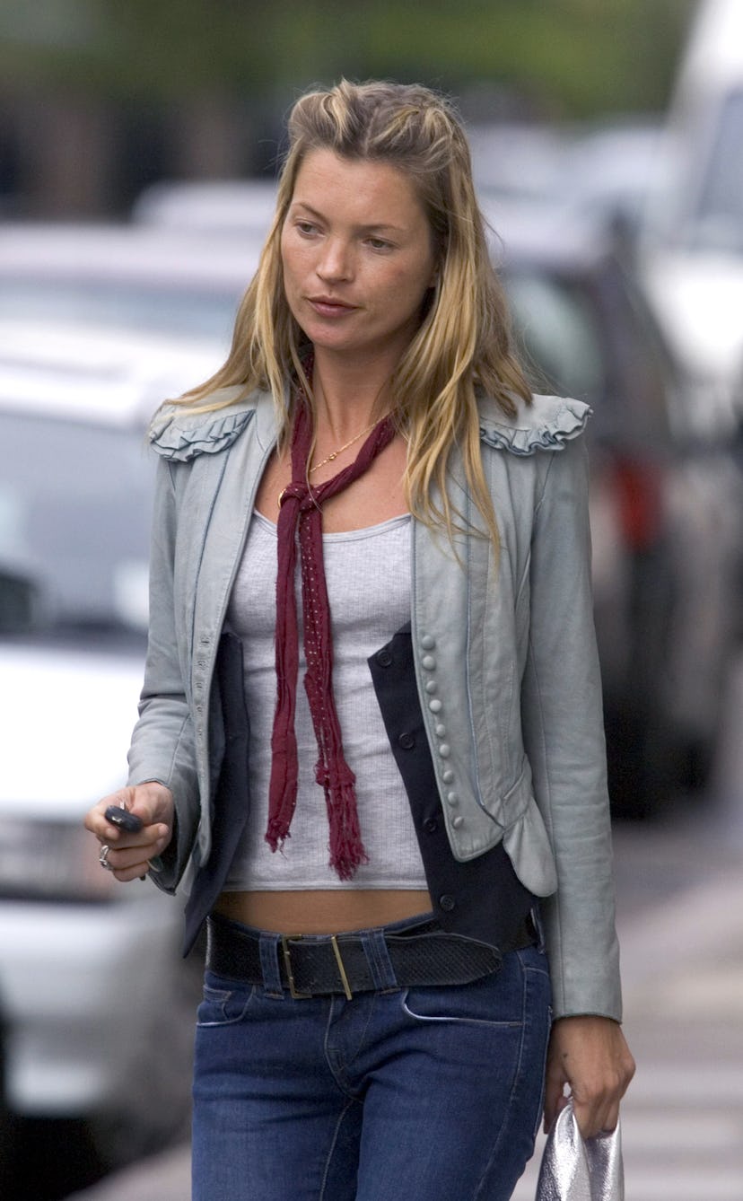 Kate Moss Shopping In West London. (Photo by Antony Jones/UK Press via Getty Images)