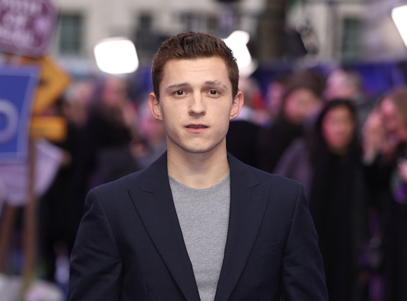 LONDON, ENGLAND - FEBRUARY 23: Tom Holland attends the "Onward" UK Premiere at The Curzon Mayfair on...