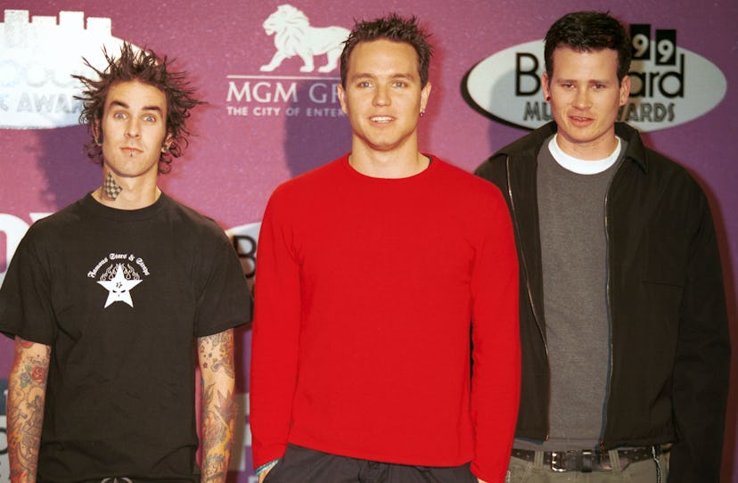 '90s pop punk band Blink 182 attend the Billboard awards.