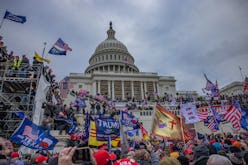 WASHINGTON,DC-JAN6: Supporters of President Trump storm the United States Capitol building. (Photo ...