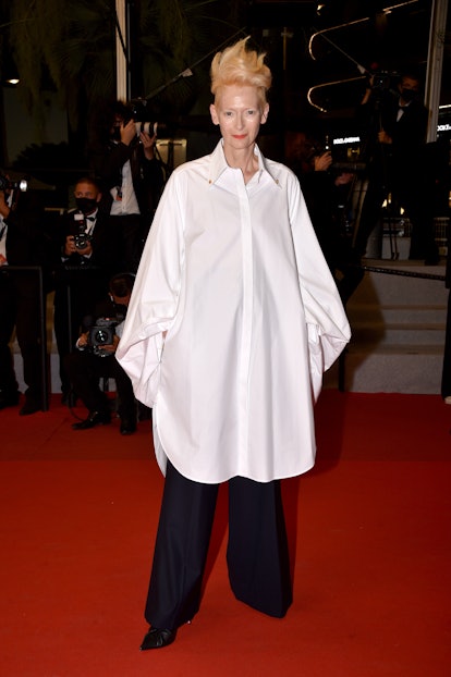 CANNES, FRANCE - JULY 14: Tilda Swinton attends the "Les Olympiades (Paris 13th District)" screening...