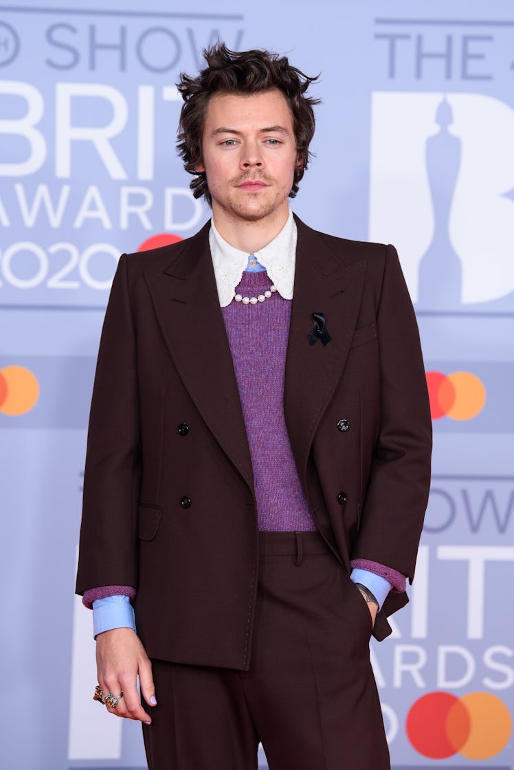 LONDON, ENGLAND - FEBRUARY 18: (EDITORIAL USE ONLY) Harry Styles attends The BRIT Awards 2020 at The...