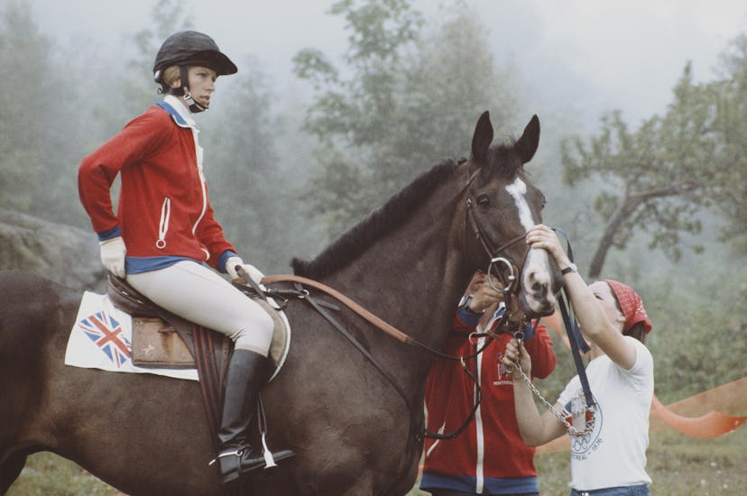 HRH Princess Anne, The Princess Royal aboard Goodwill during the Mixed Three-Day Event Team Cross-Co...