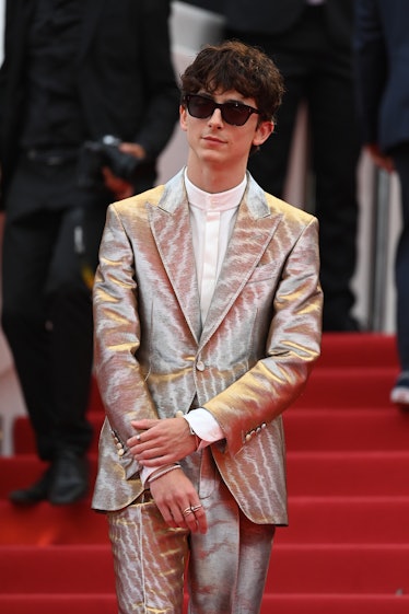 CANNES, FRANCE - JULY 12: Timothée Chalamet attends the "The French Dispatch" screening during the 7...