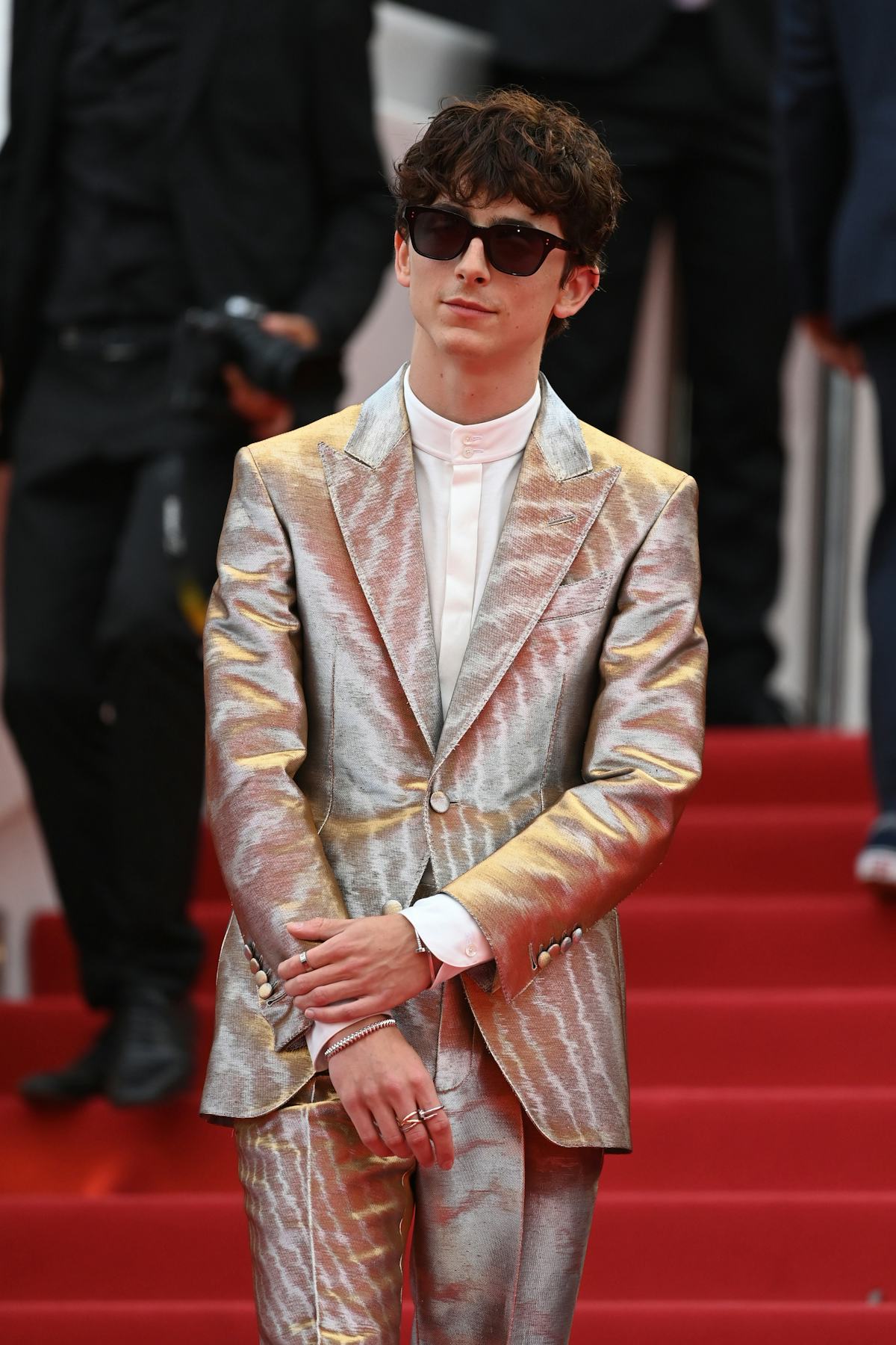 CANNES, FRANCE - JULY 12: Timothée Chalamet attends the "The French Dispatch" screening during the 74th annual Cannes Film Festival on July 12, 2021 in Cannes, France. (Photo by Kate Green/Getty Images)