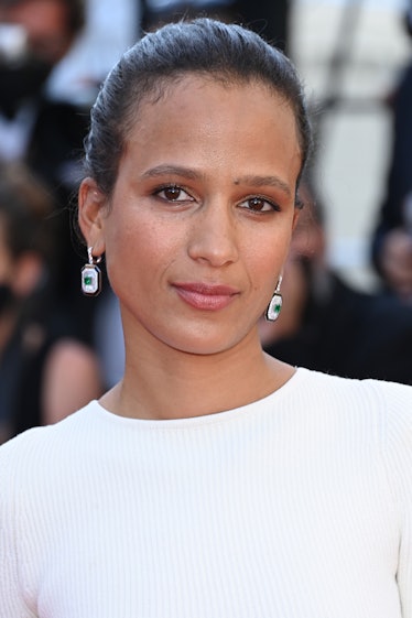 CANNES, FRANCE - JULY 09: Jury member Mati Diop attends the "Benedetta" screening during the 74th an...