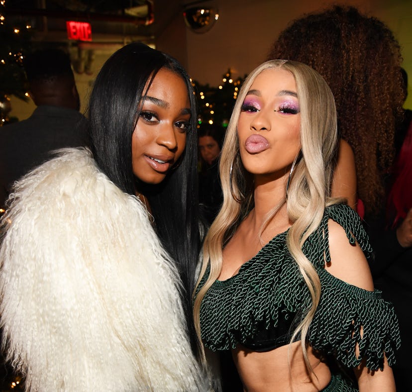 NEW YORK, NY - DECEMBER 07: Normani and Cardi B attend Z100's Jingle Ball 2018 - Backstage at Madi...