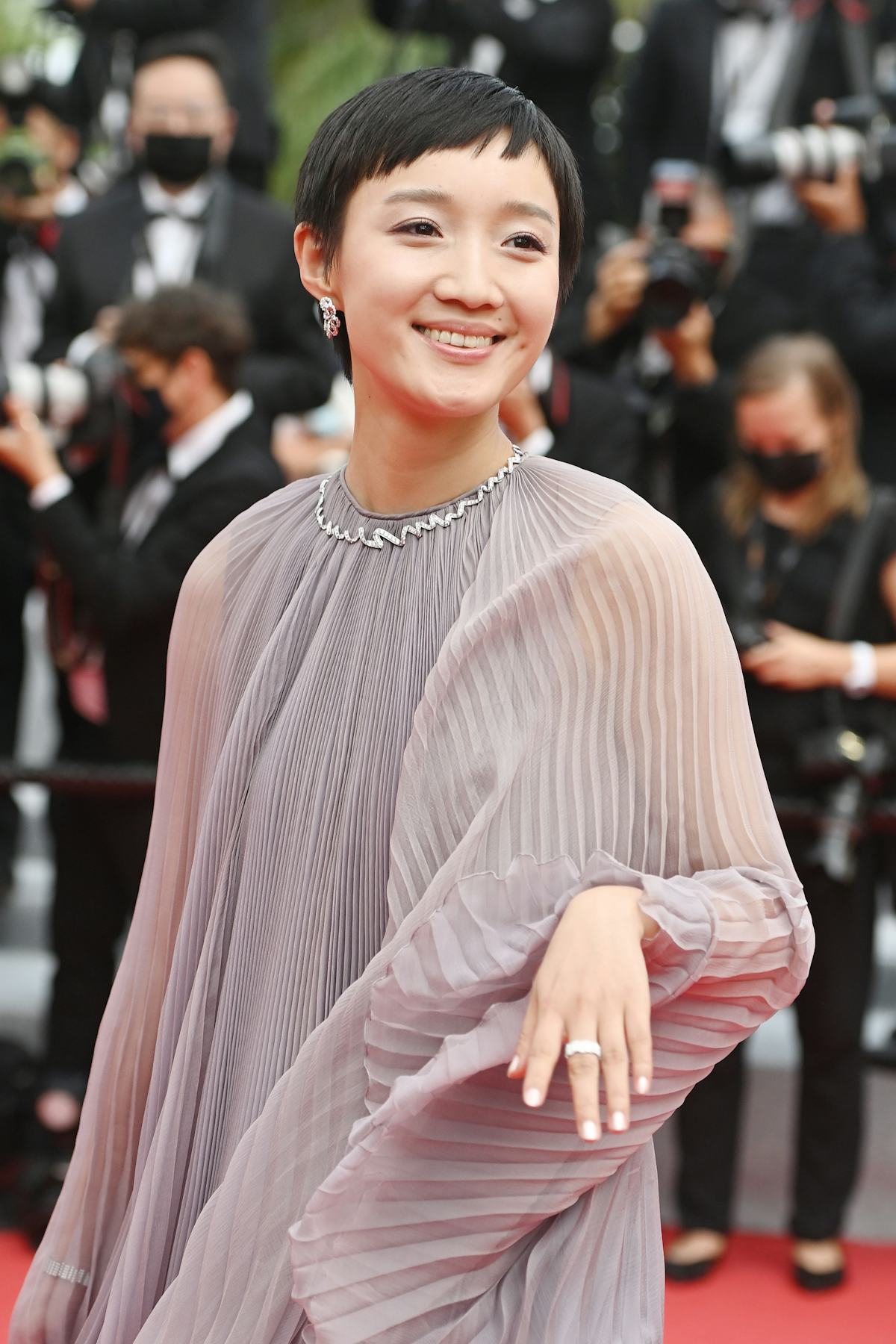 CANNES, FRANCE - JULY 12: Huang Miyi attends the "The French Dispatch" screening during the 74th annual Cannes Film Festival on July 12, 2021 in Cannes, France. (Photo by Kate Green/Getty Images)