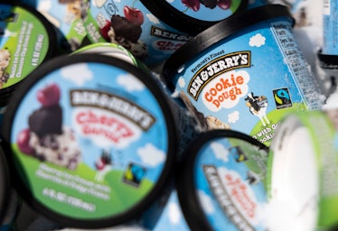 WASHINGTON, DC - MAY 20: Ben and Jerry's ice cream is stored in a cooler at an event where founders ...