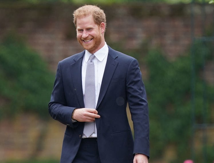 Britain's Prince Harry, Duke of Sussex, arrives for the unveiling of a statue of their mother, Princ...