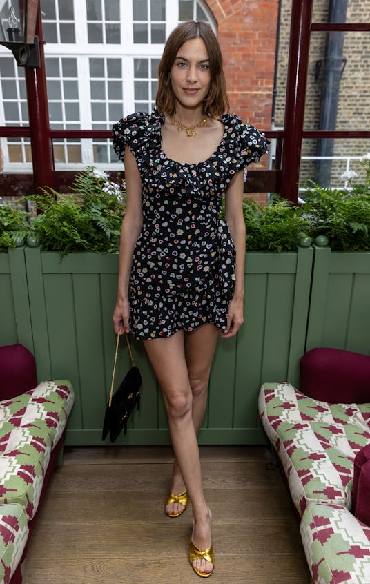 LONDON, ENGLAND - JULY 15: Alexa Chung at Bird in Hand Wine's Summer Lunch at Mark's Club on July 15...