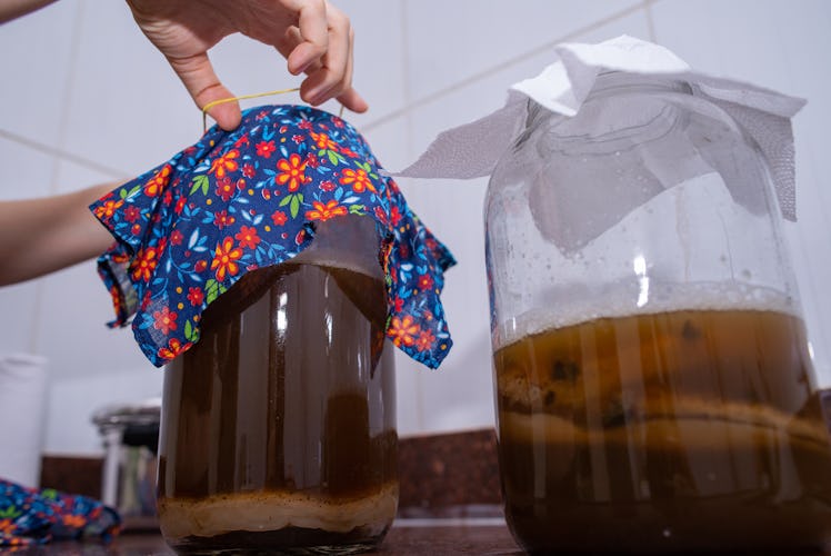 Kombucha, is traditionally obtained from the fermentation of sweetened tea from the leaves of the pl...