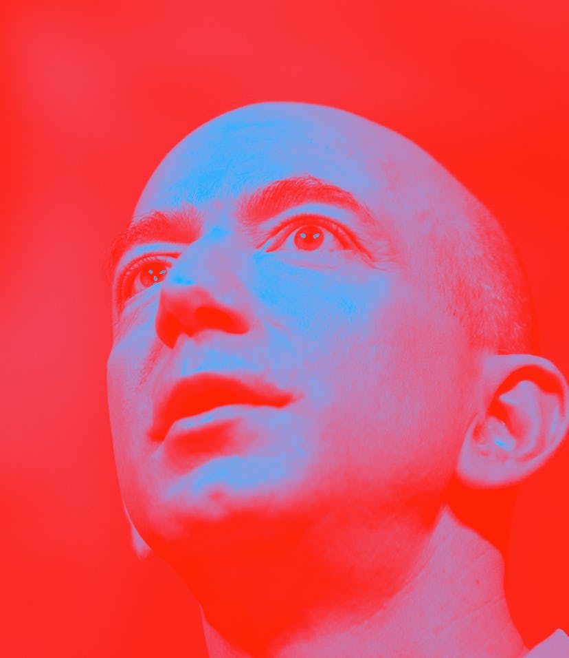 Amazon founder Jeff Bezos holds a press conference to unveil the Kindle 2, the latest version of Ama...