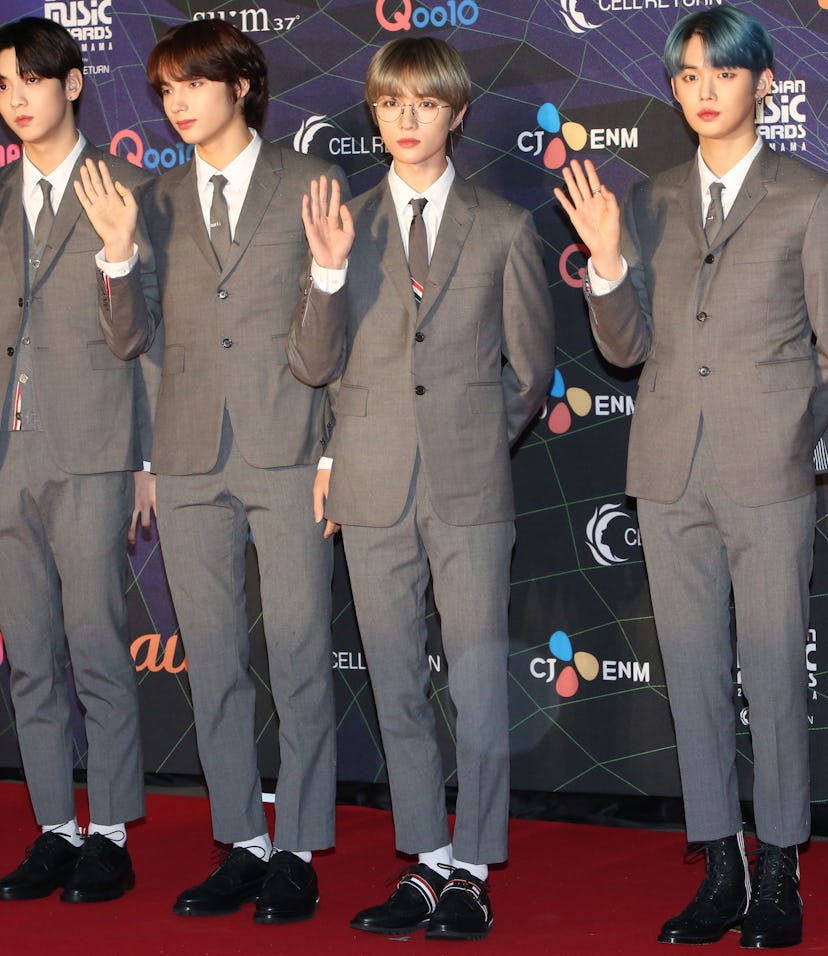 NAGOYA, JAPAN - DECEMBER 04: Tomorrow X Together attends the 2019 Mnet Asian Music Awards(MAMA) at N...