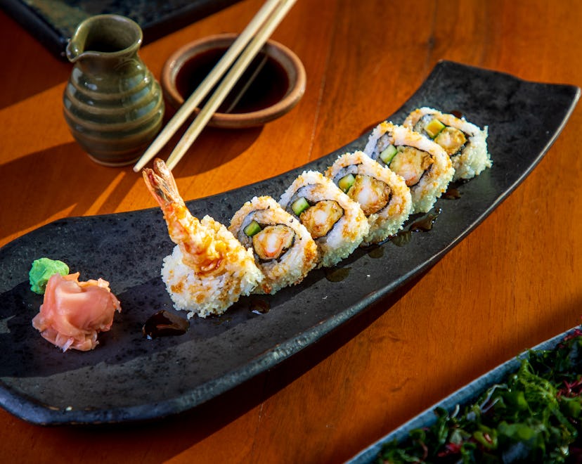 Shrimp tempura and veggie sushi are great options for pregnancy.