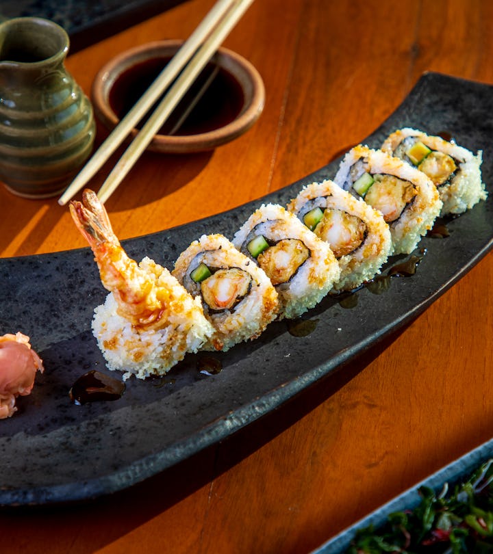 Shrimp tempura and veggie sushi are great options for pregnancy.