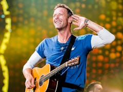 SAO PAULO, BRAZIL - NOVEMBER 7: Chris Martin of Coldplay performs live on stage at Allianz Parque on...