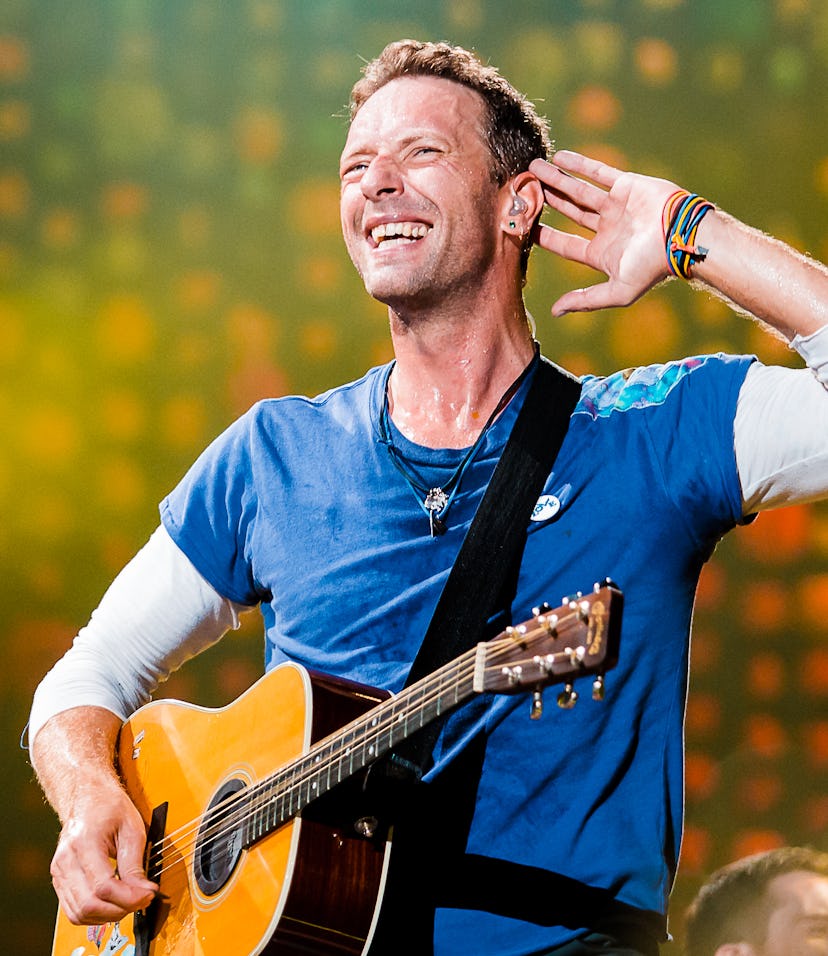 SAO PAULO, BRAZIL - NOVEMBER 7: Chris Martin of Coldplay performs live on stage at Allianz Parque on...