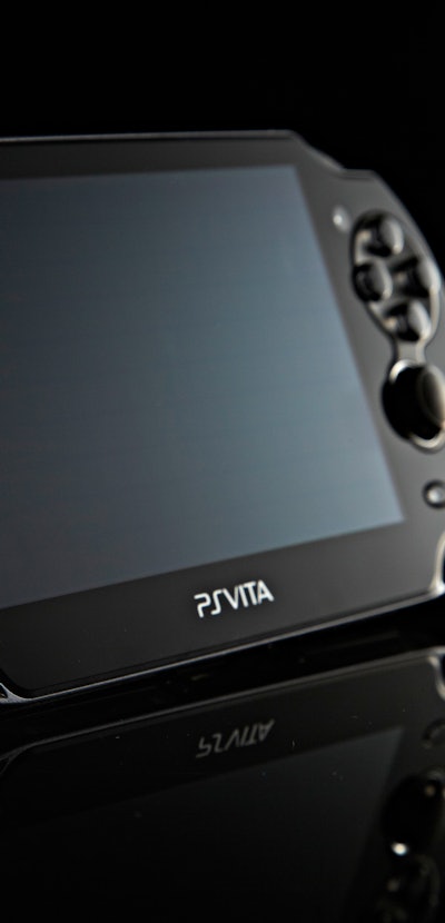 A Sony PS Vita hand-held games console, photographed during a studio shoot for PSM3 Magazine, Januar...