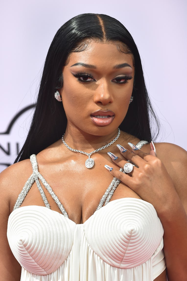 LOS ANGELES, CALIFORNIA - JUNE 27: Recording Artist Megan Thee Stallion attends the 2021 BET Awards ...