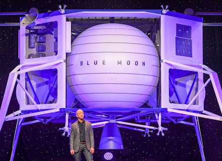 WASHINGTON, DC - MAY 9: Jeff Bezos, founder of Amazon, Blue Origin and owner of The Washington Post...