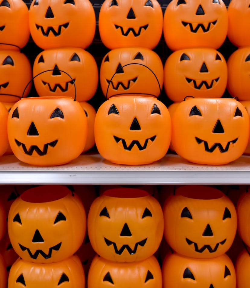 Plastic pumpkins on a shelf. At the Target department store in Exeter Township Tuesday afternoon for...