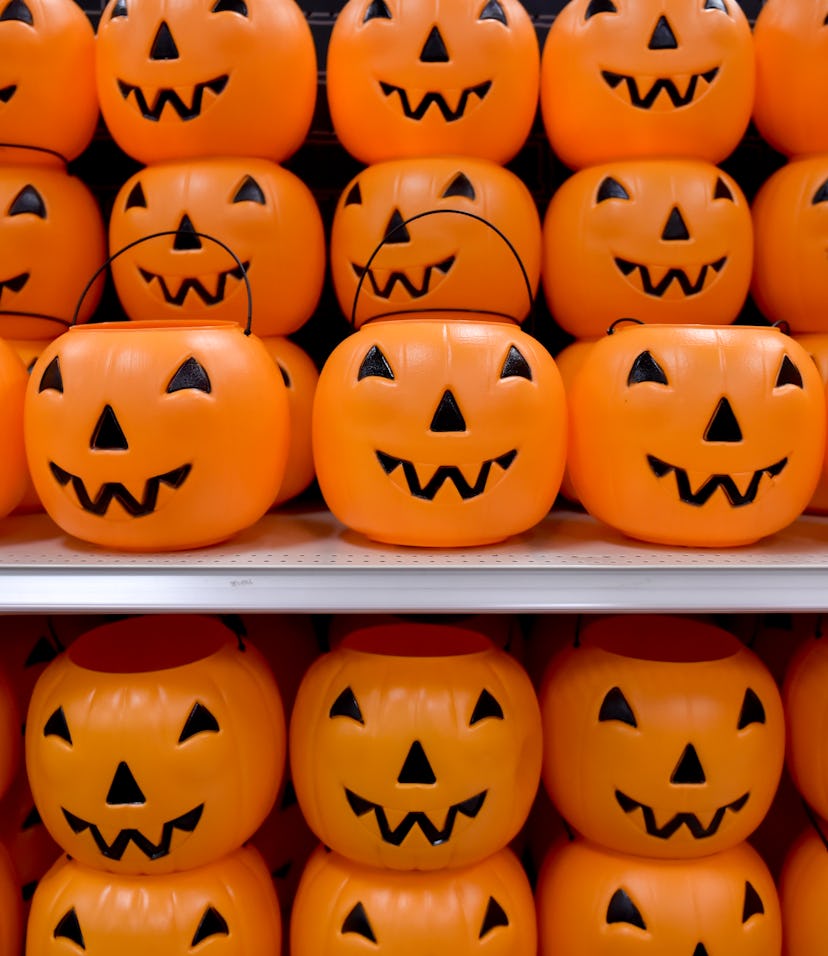Plastic pumpkins on a shelf. At the Target department store in Exeter Township Tuesday afternoon for...
