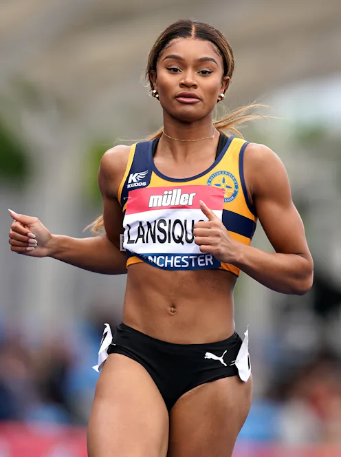 Imani-Lara Lansiquot during the women's 100m heats during day one of the Muller British Athletics Ch...