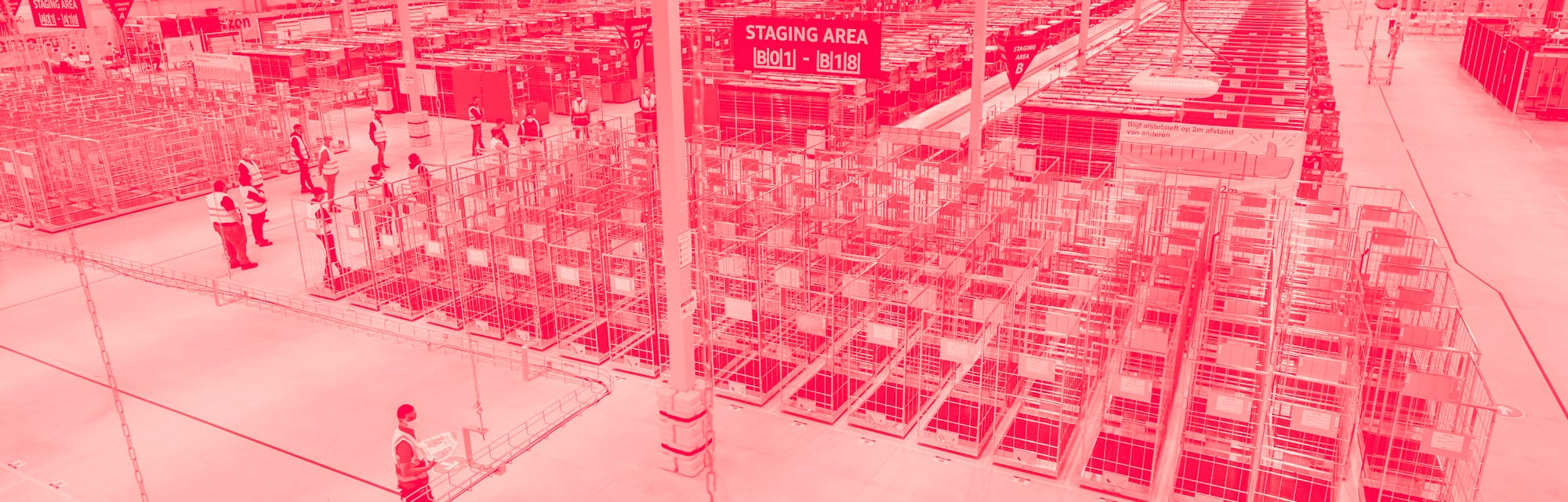 A picture shows the new delivery warehouse of the US e-commerce company Amazon in Rozenburg-Schiphol...