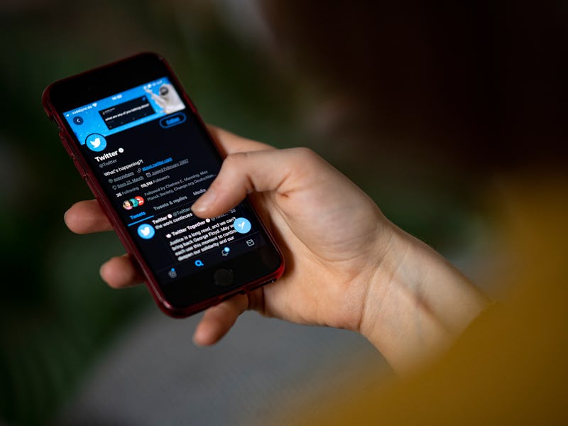 PRODUCTION - 24 April 2021, Berlin: The screen of a smartphone shows the Twitter app open. In Nigeri...