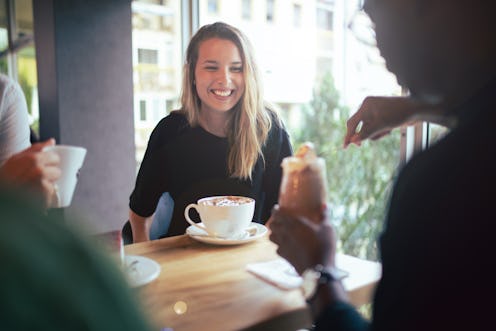 A scene captured at a local coffee&sweets shop, where a few friends gathered to catch up and have a ...