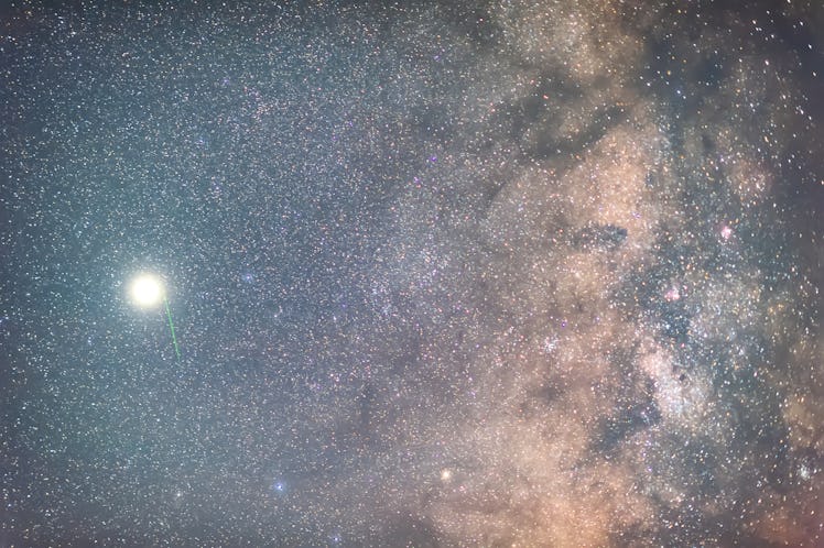 Jupiter and meteors in the center of the galaxy