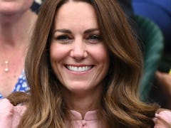 LONDON, ENGLAND - JULY 11: Catherine, Duchess of Cambridge attends day 13 of the Wimbledon Tennis Ch...