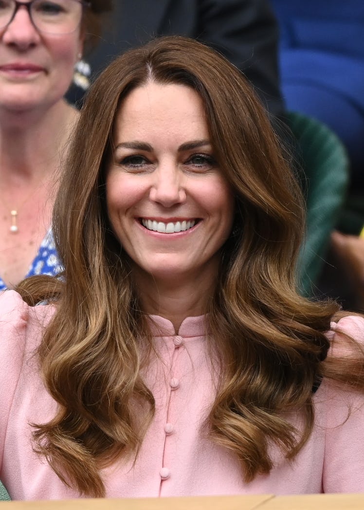 LONDON, ENGLAND - JULY 11: Catherine, Duchess of Cambridge attends day 13 of the Wimbledon Tennis Ch...