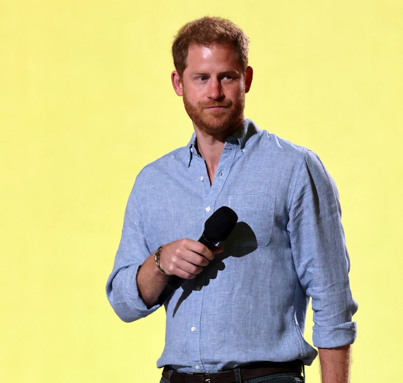 INGLEWOOD, CALIFORNIA: In this image released on May 2, Prince Harry, The Duke of Sussex speaks onst...