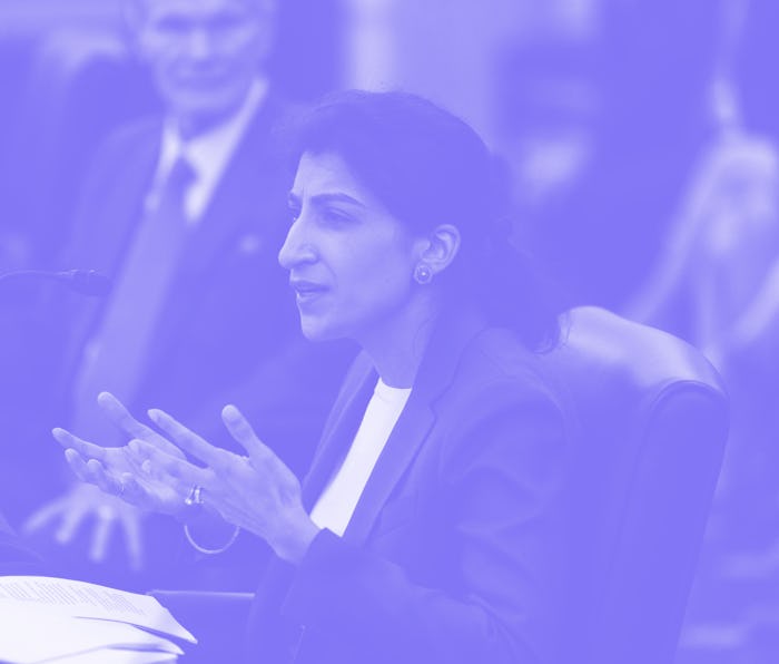 WASHINGTON, DC - APRIL 21: FTC Commissioner nominee Lina M. Khan testifies during a Senate Commerce,...