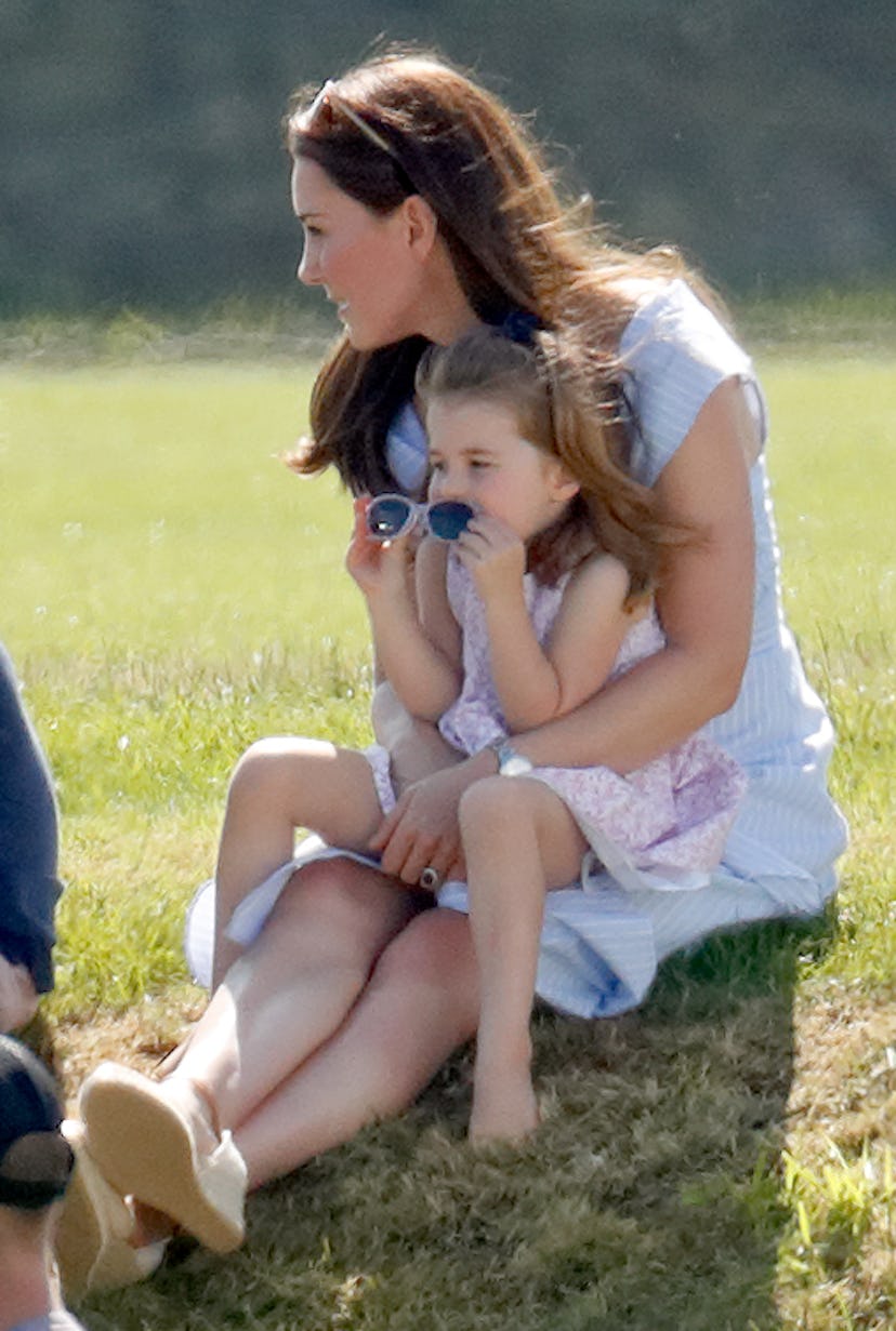 Princess Charlotte borrows her mom's sunglasses.