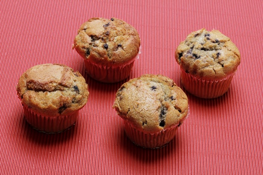 Blueberry Muffins on Red Black