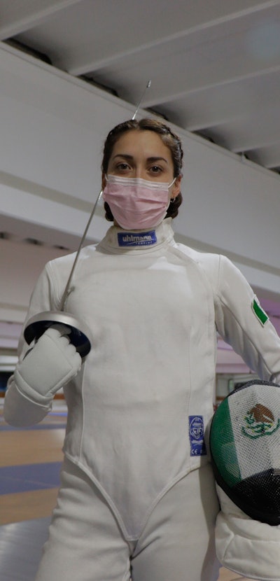 Mariana Arceo, mexican fencer and athlete, poses before her final training session at the Benito Jua...