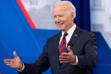 US President Joe Biden participates in a CNN Town Hall hosted by Don Lemon at Mount St. Joseph Unive...