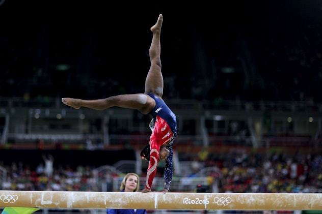 Gymnastics - Olympics: Day 2   Simone Biles #391 of the United States performing her routine on the ...