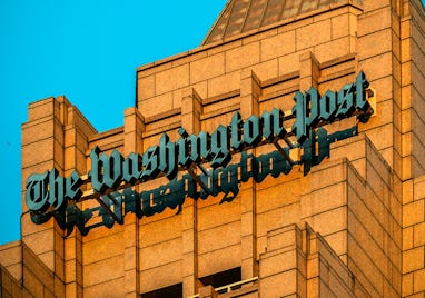 WASHINGTON, DC - DECEMBER 16:
The exterior of The Washington Post via Getty Images building at One F...